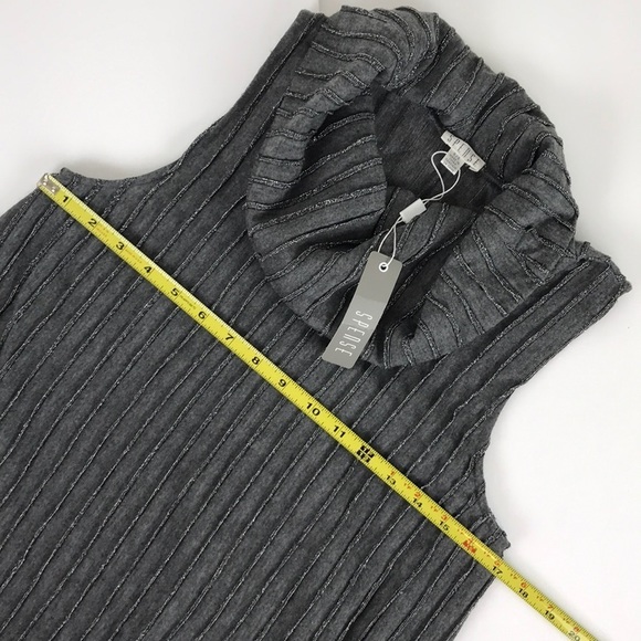 Spense NWT gray and silver stripe A line dress 4 - Picture 5 of 6